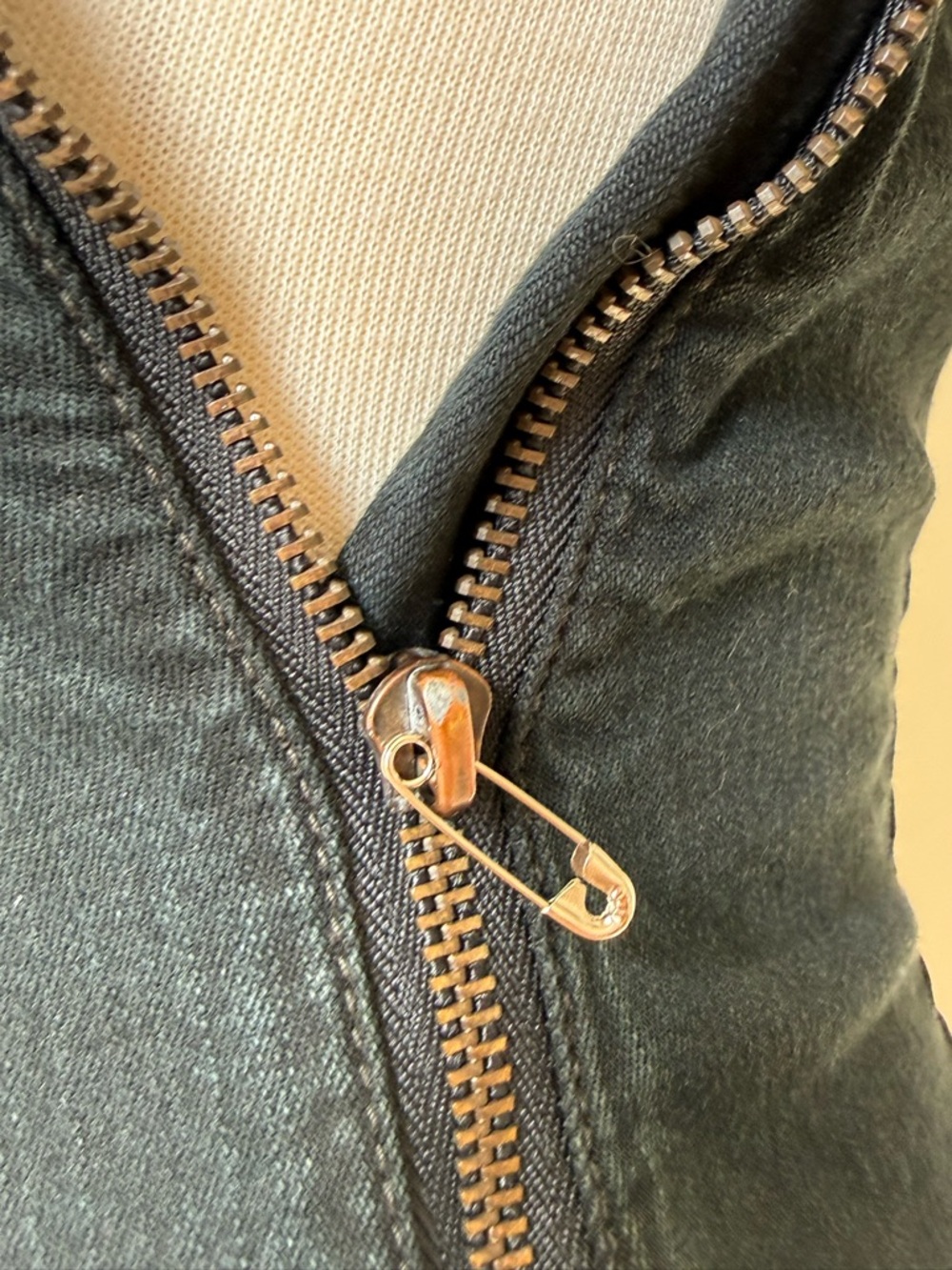 Vintage Diesel Denim Mini Dress | Asymmetrical Zip Detail | Y2K Grunge - Picture 7 of 16